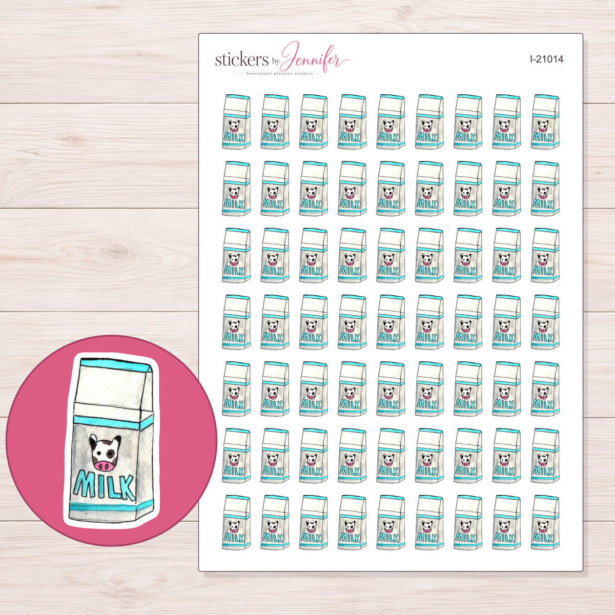 I-21014 planner sticker sheet with enlarged sticker detail