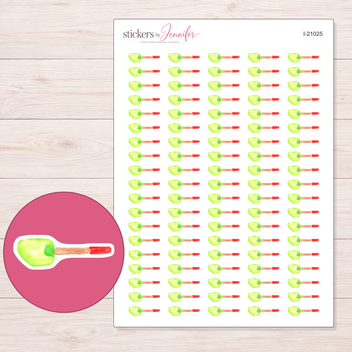 I-21025 planner sticker sheet with enlarged sticker detail