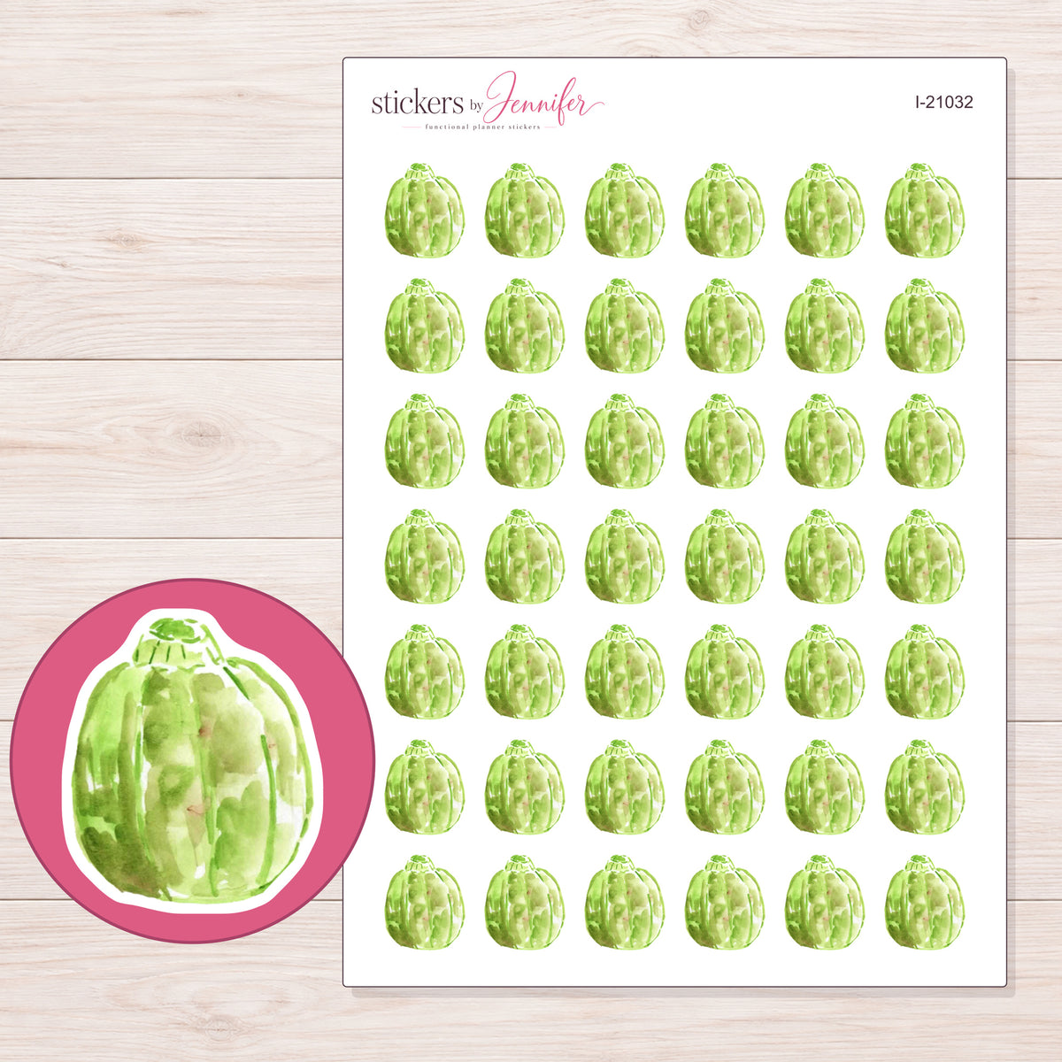 I-21032 planner sticker sheet with enlarged sticker detail