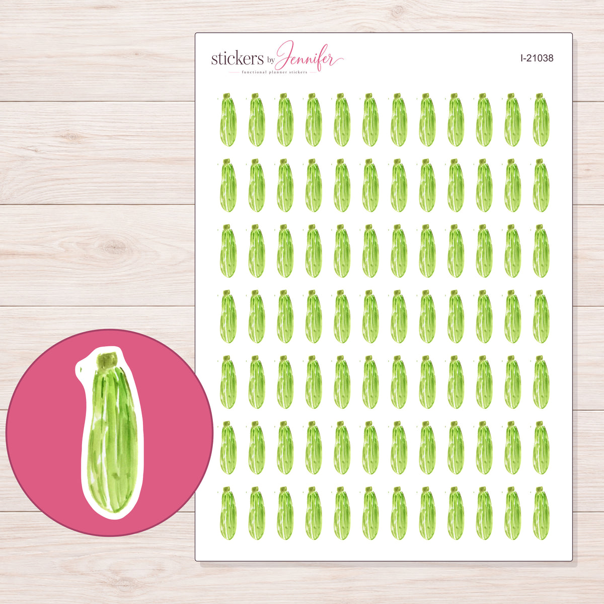 I-21038 planner sticker sheet with enlarged sticker detail