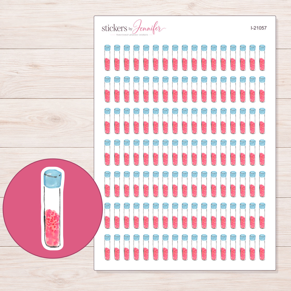 I-21057 planner sticker sheet with enlarged sticker detail