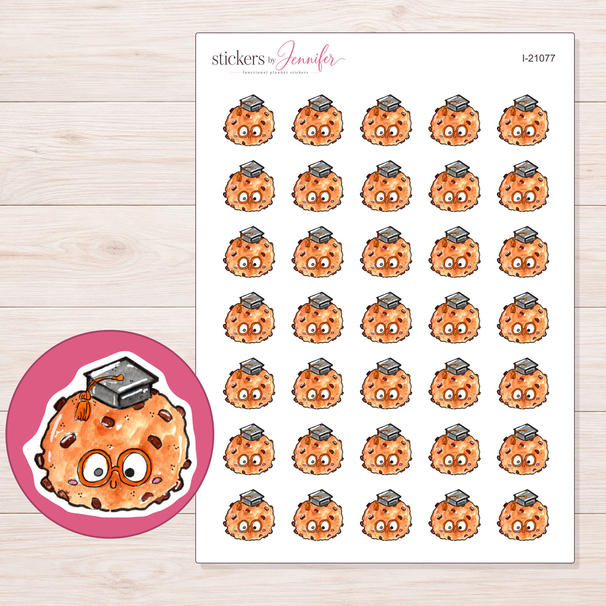 I-21077 planner sticker sheet with enlarged sticker detail