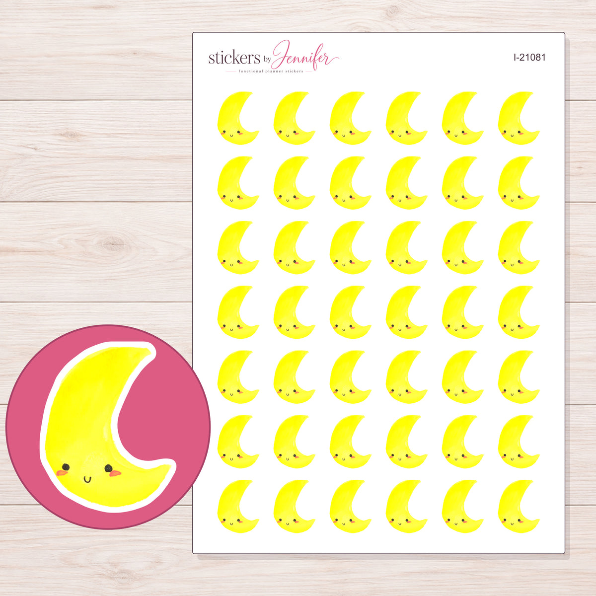 I-21081 planner sticker sheet with enlarged sticker detail