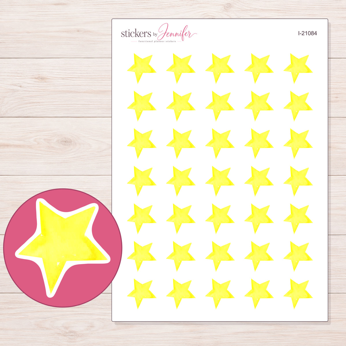 I-21084 planner sticker sheet with enlarged sticker detail