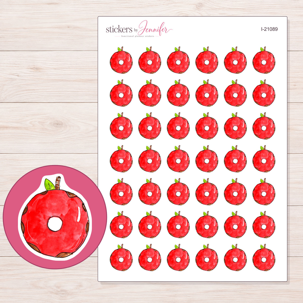I-21089 planner sticker sheet with enlarged sticker detail