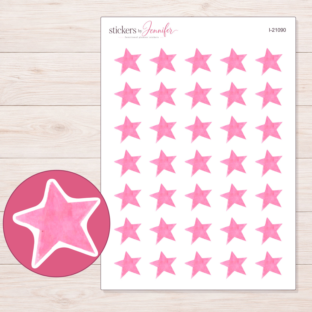 I-21090 planner sticker sheet with enlarged sticker detail