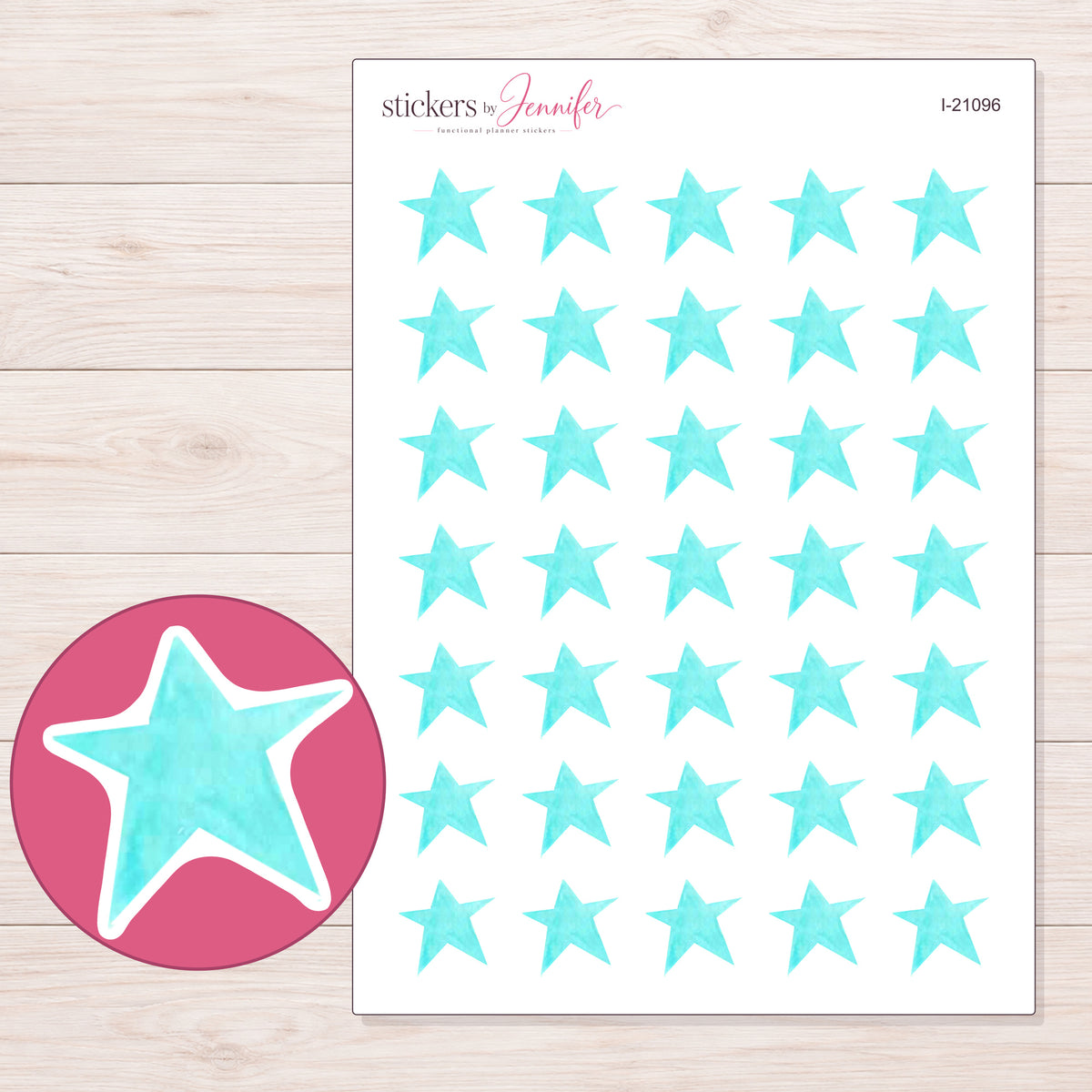 I-21096 planner sticker sheet with enlarged sticker detail