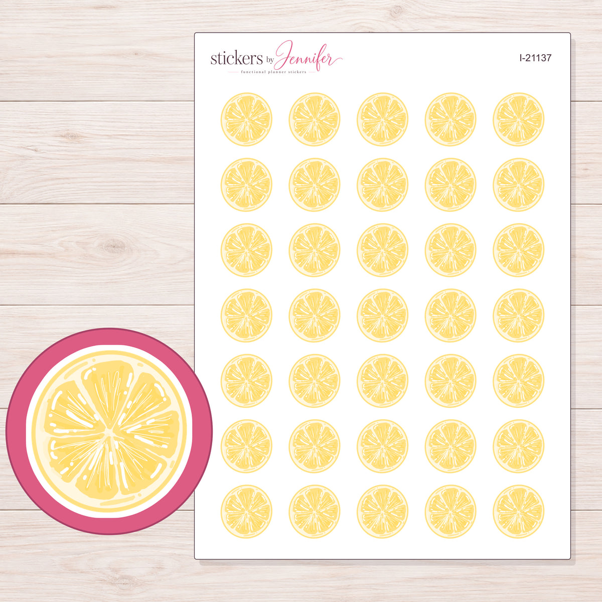 I-21137 planner sticker sheet with enlarged sticker detail