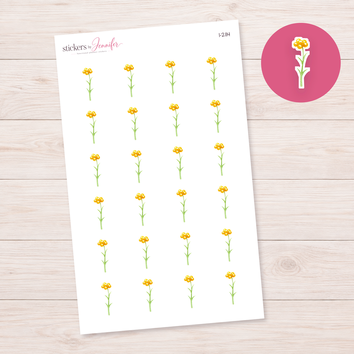Watercolor Yellow Berry Cluster Planner Stickers | I-2114