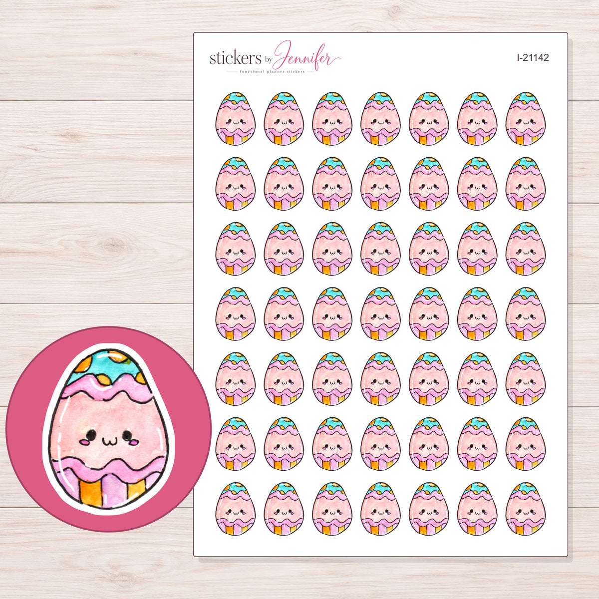 I-21142 planner sticker sheet with enlarged sticker detail
