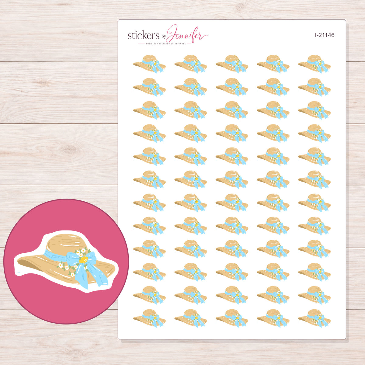 I-21146 planner sticker sheet with enlarged sticker detail
