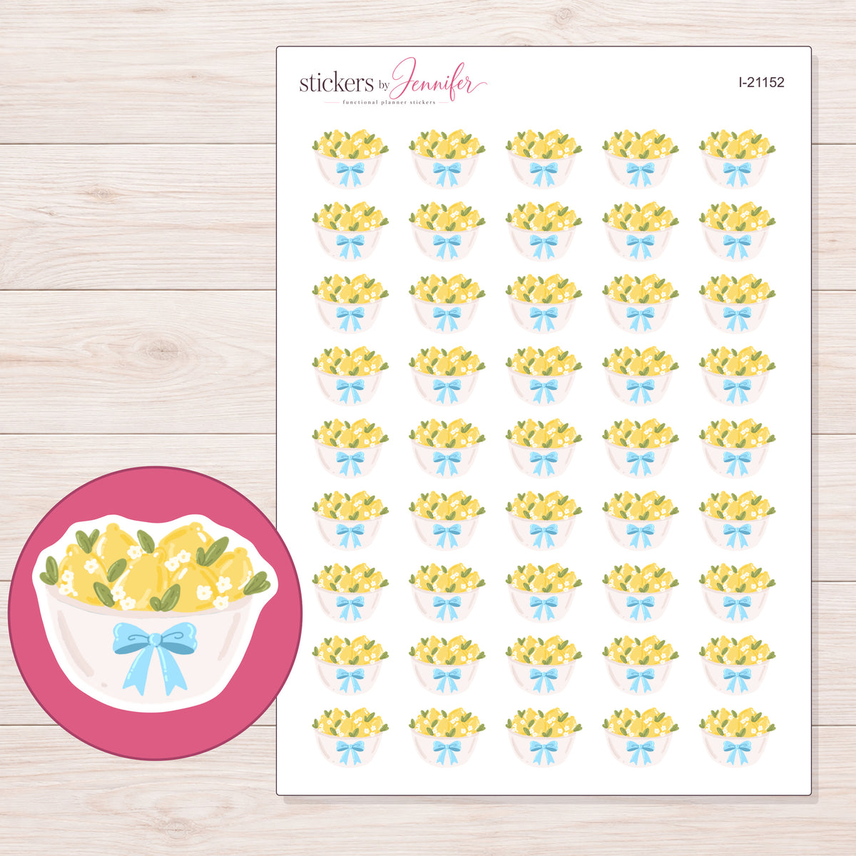 I-21152 planner sticker sheet with enlarged sticker detail