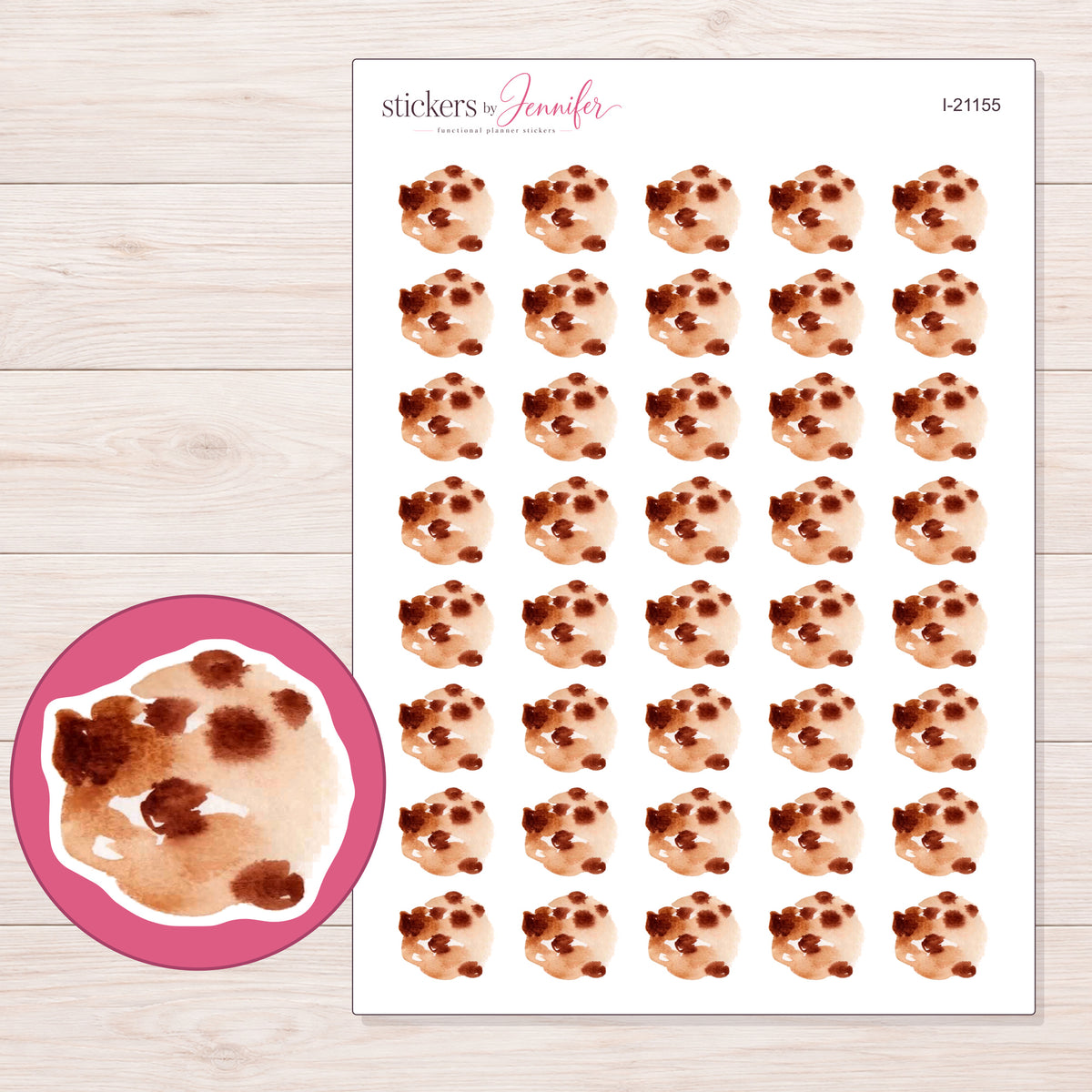 I-21155 planner sticker sheet with enlarged sticker detail