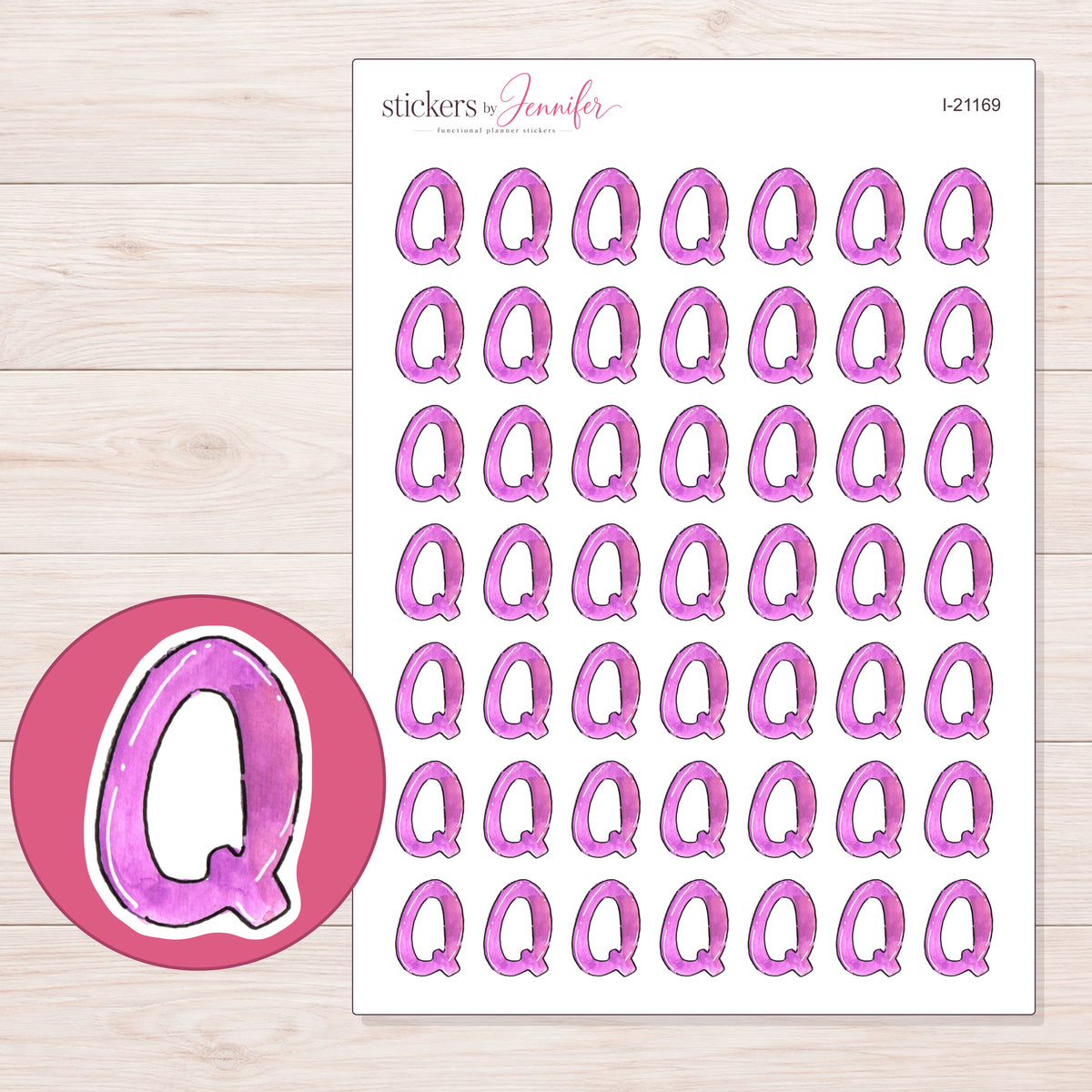I-21169 planner sticker sheet with enlarged sticker detail