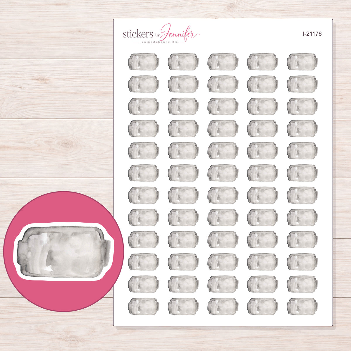 I-21176 planner sticker sheet with enlarged sticker detail