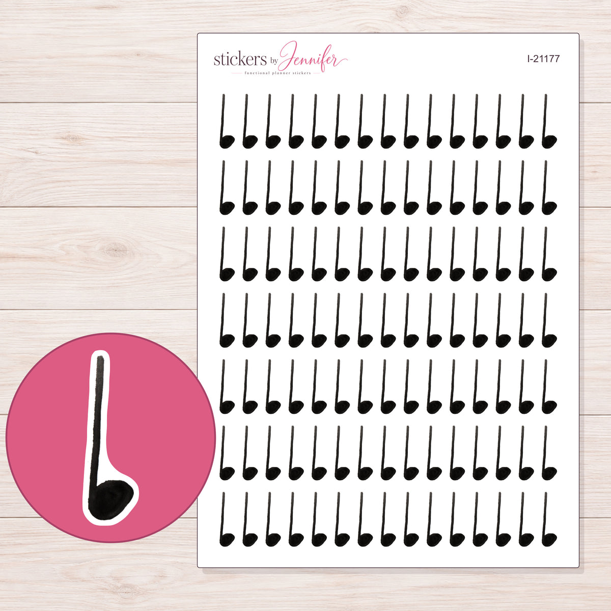 I-21177 planner sticker sheet with enlarged sticker detail