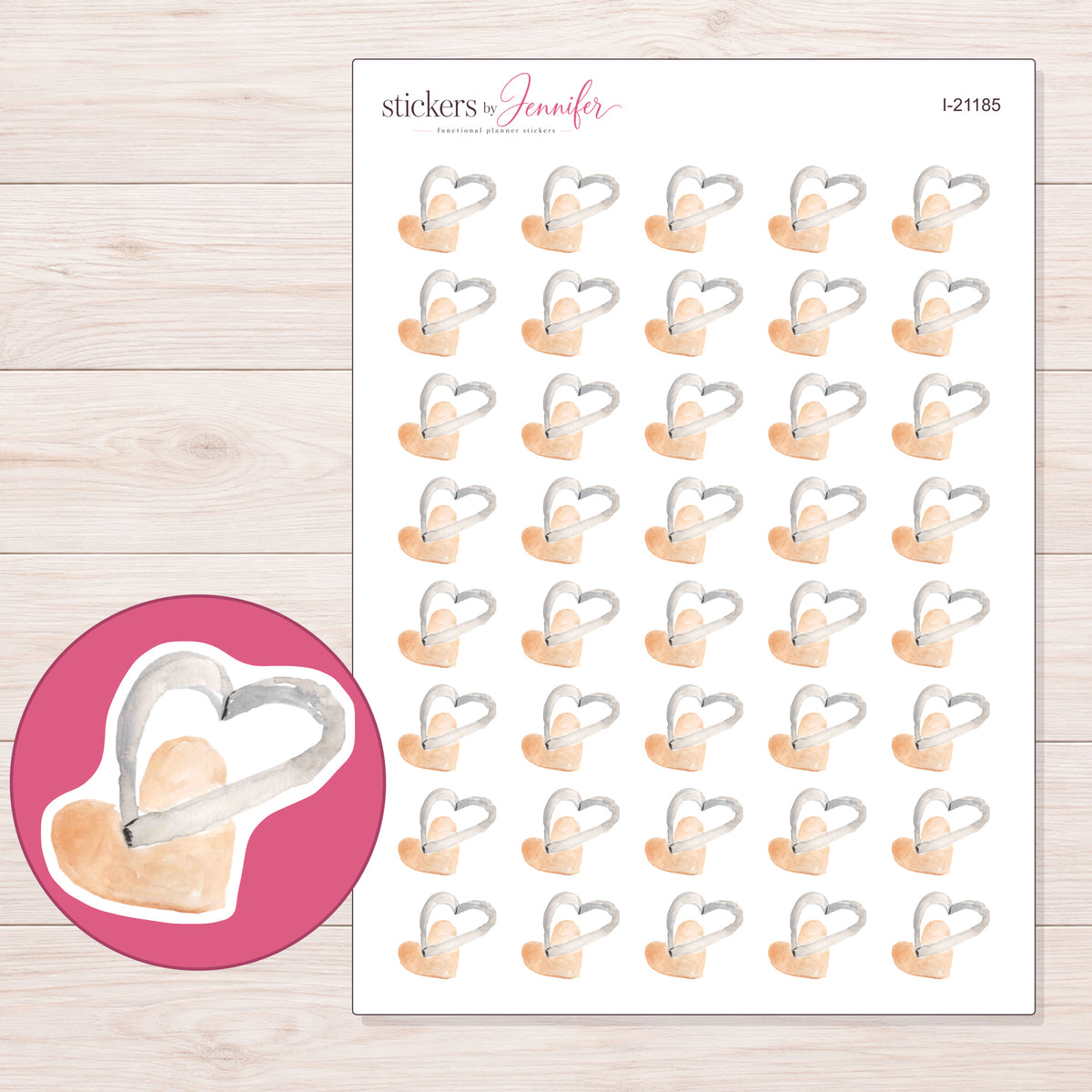 I-21185 planner sticker sheet with enlarged sticker detail