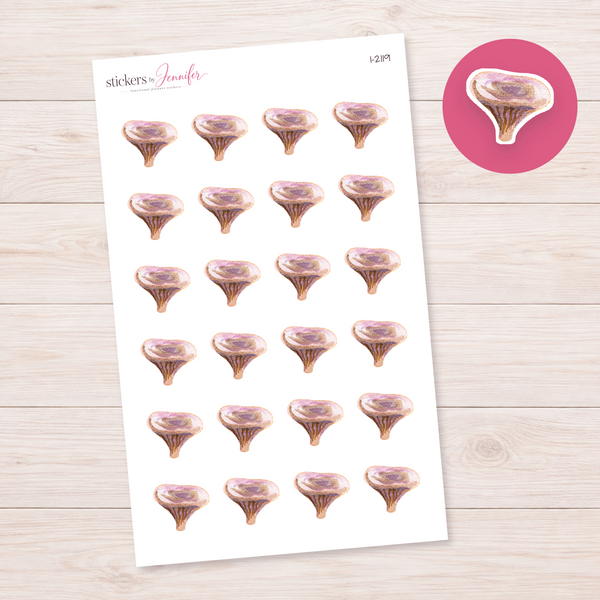 Watercolor Purple Funnel Mushroom Planner Stickers | I-2119
