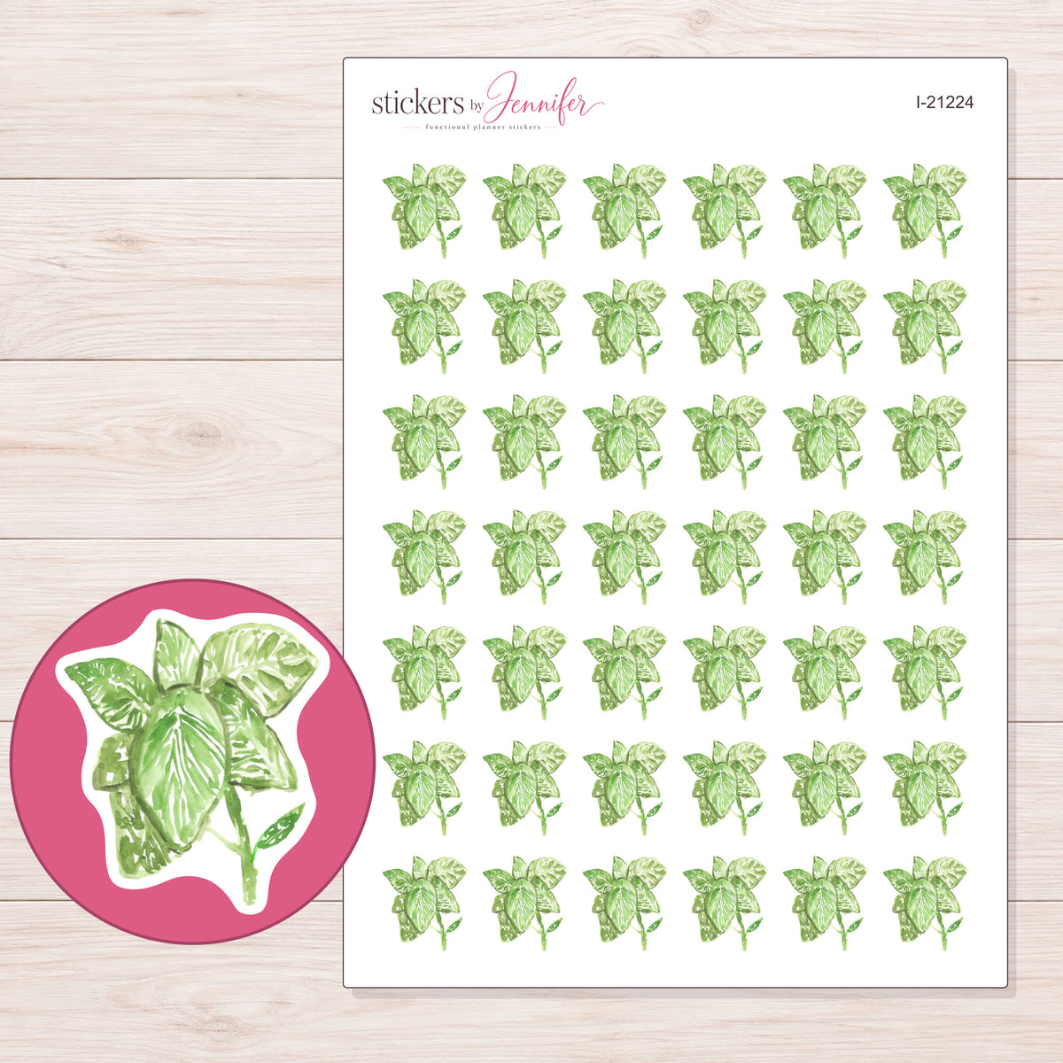 I-21224 planner sticker sheet with enlarged sticker detail