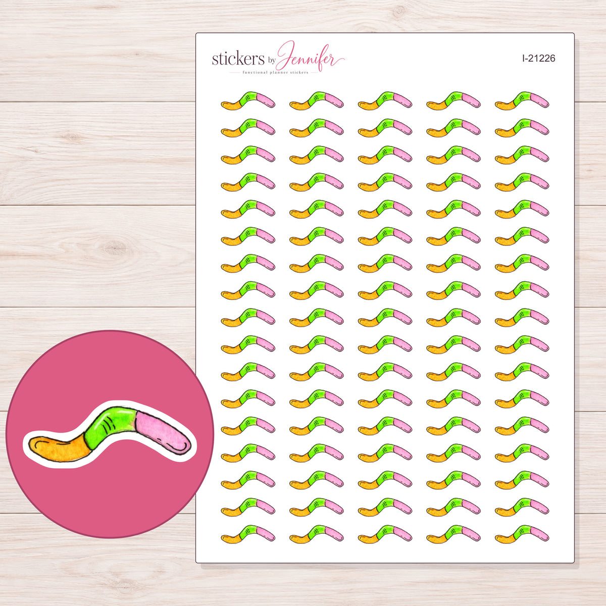 I-21226 planner sticker sheet with enlarged sticker detail