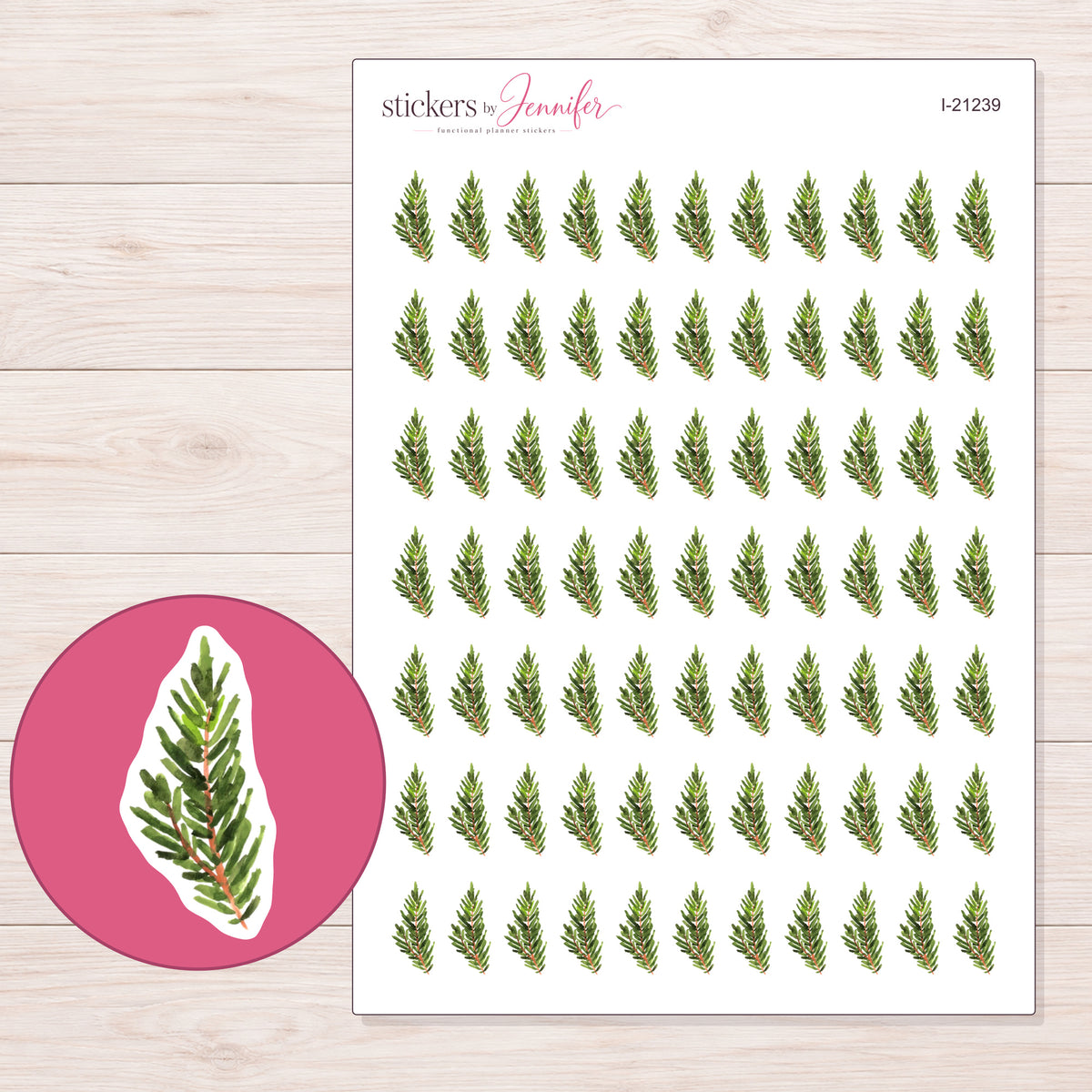 I-21239 planner sticker sheet with enlarged sticker detail