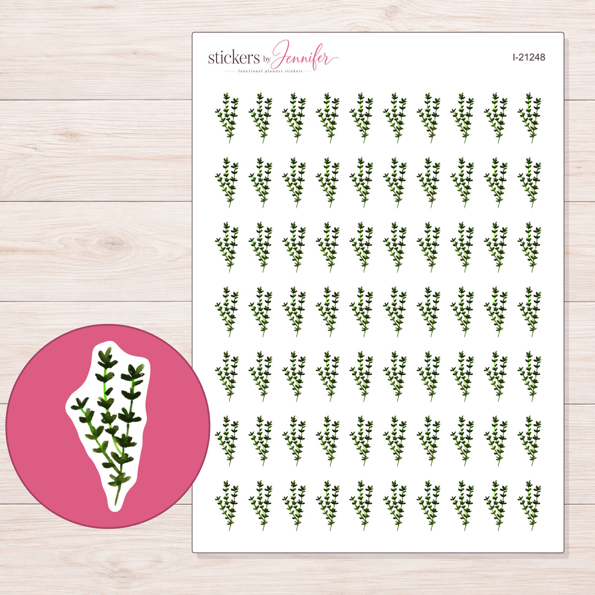 I-21248 planner sticker sheet with enlarged sticker detail