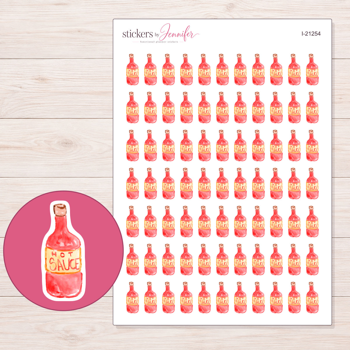 I-21254 planner sticker sheet with enlarged sticker detail