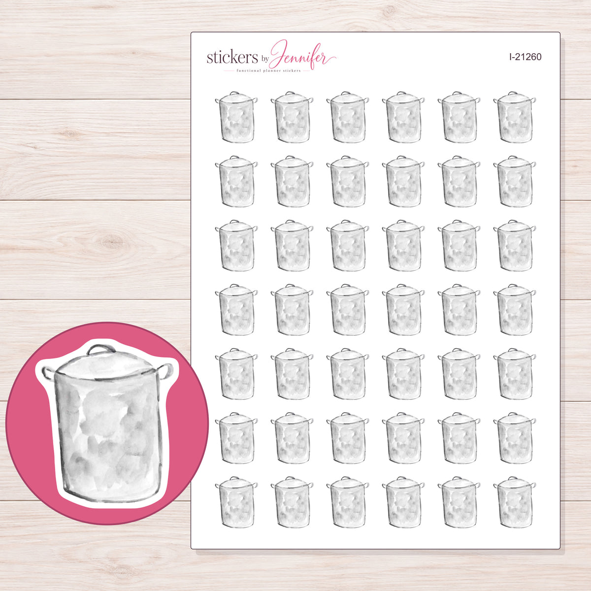 I-21260 planner sticker sheet with enlarged sticker detail