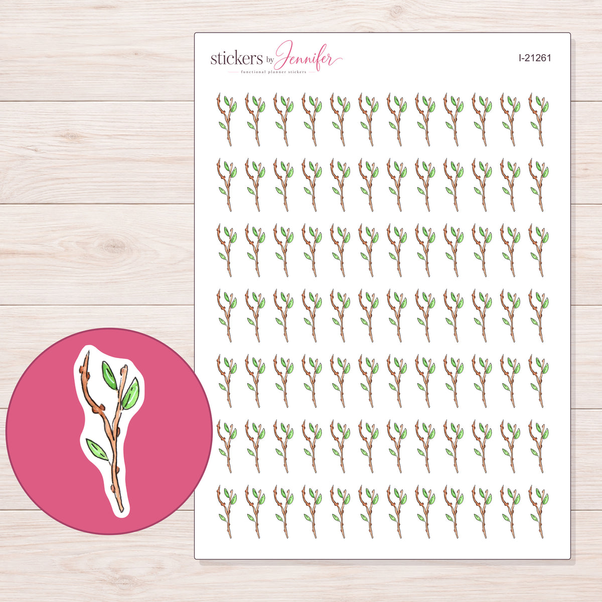 I-21261 planner sticker sheet with enlarged sticker detail