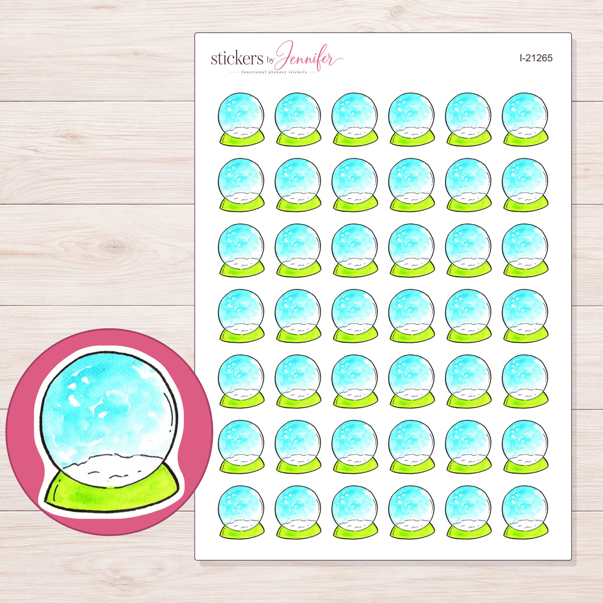 I-21265 planner sticker sheet with enlarged sticker detail