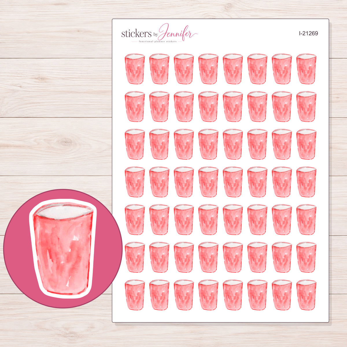 I-21269 planner sticker sheet with enlarged sticker detail