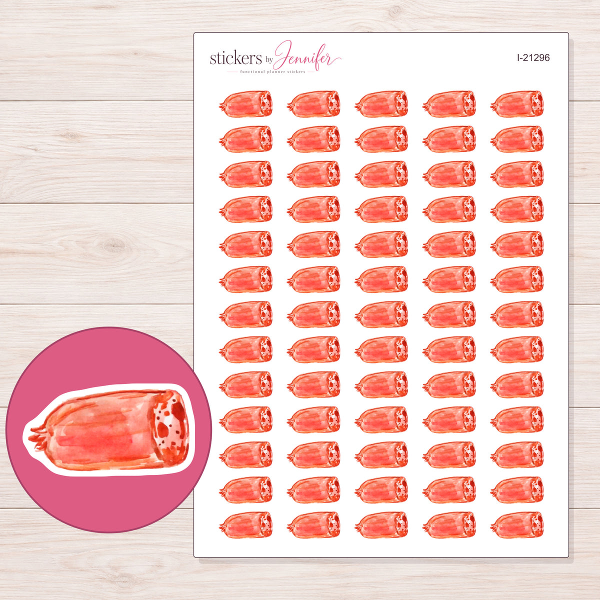 I-21296 planner sticker sheet with enlarged sticker detail