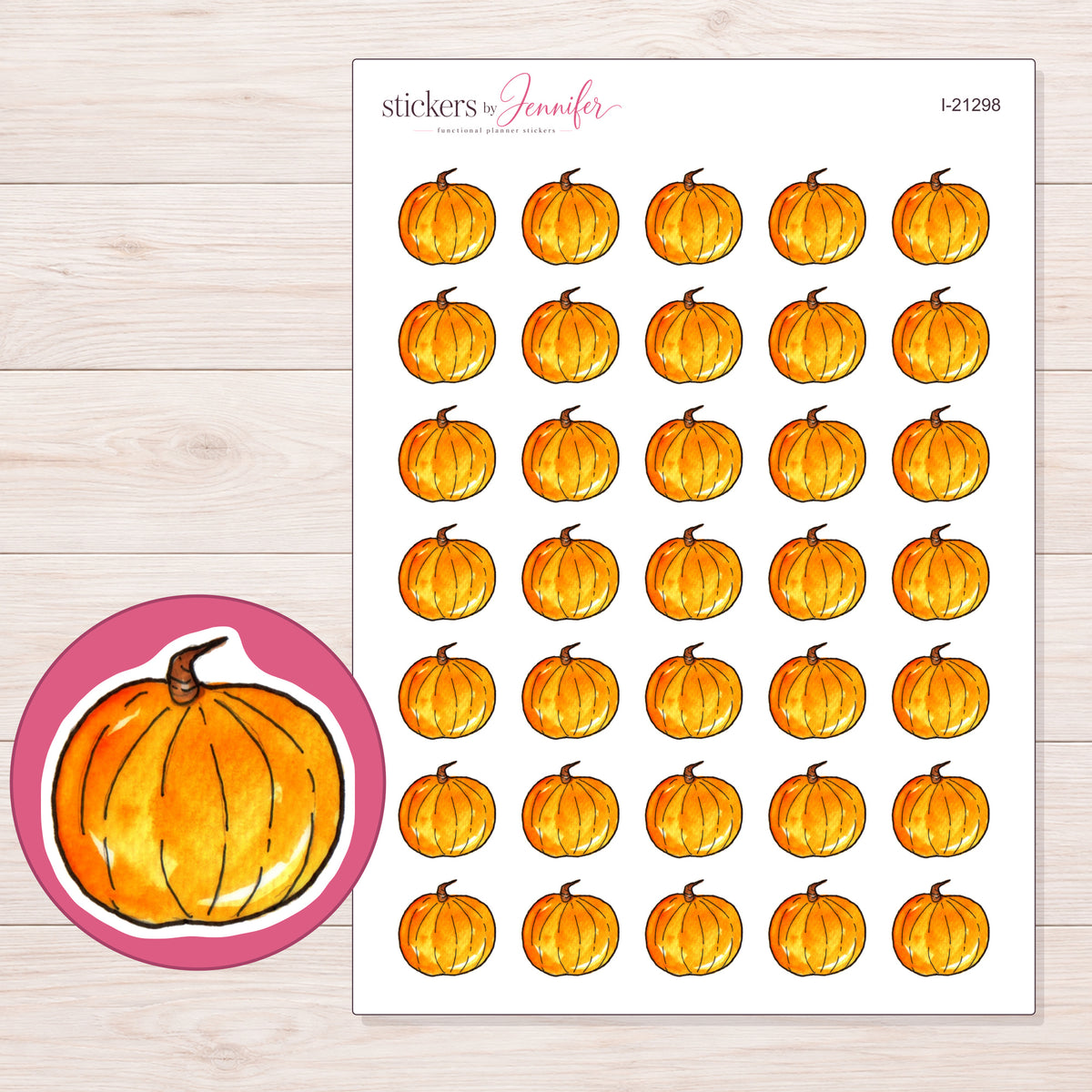I-21298 planner sticker sheet with enlarged sticker detail