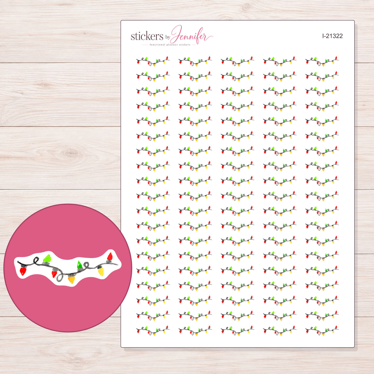 I-21322 planner sticker sheet with enlarged sticker detail