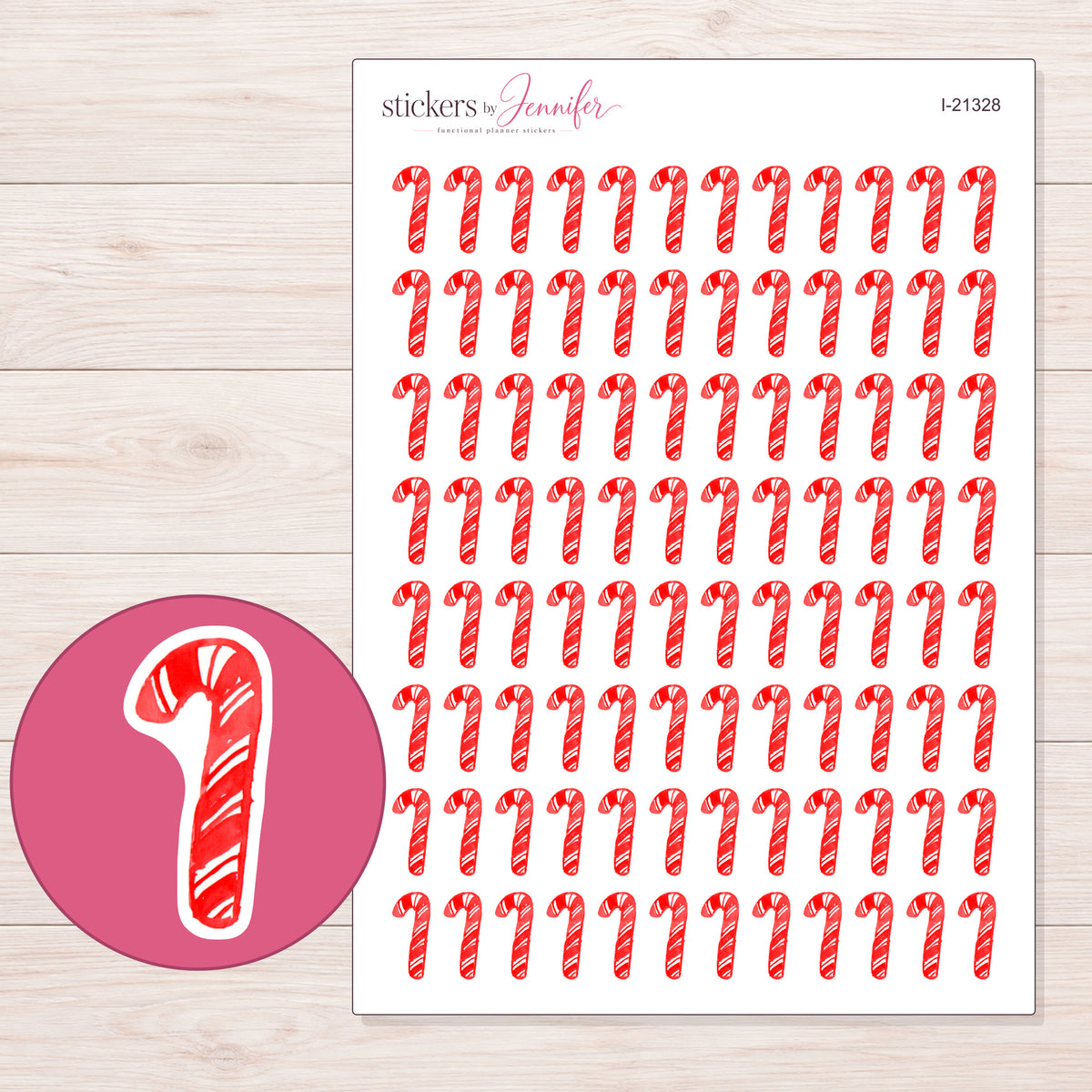 I-21328 planner sticker sheet with enlarged sticker detail