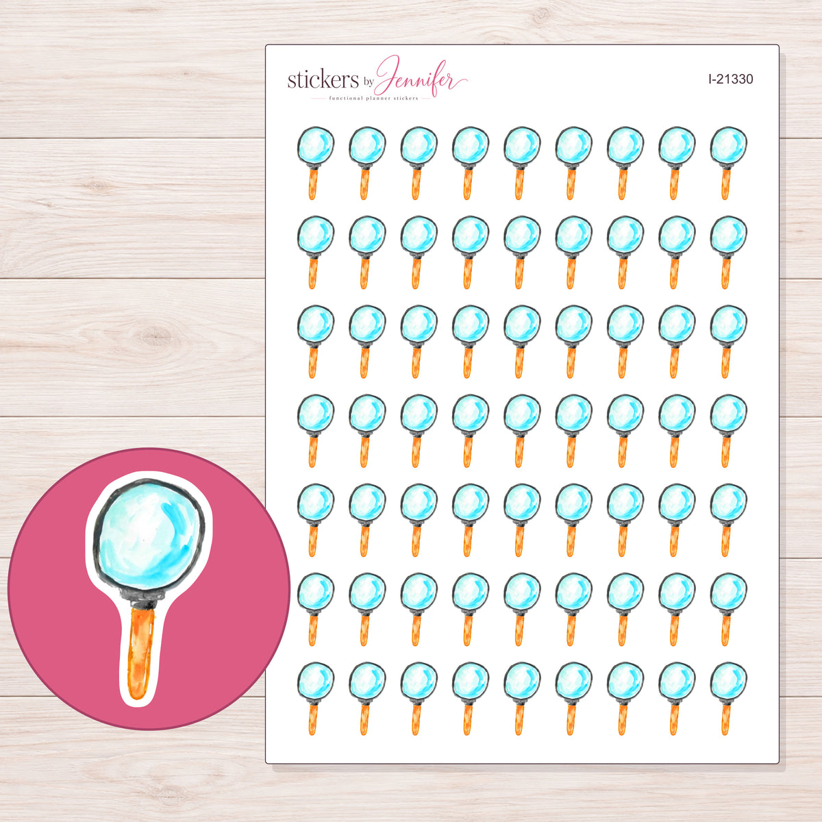 I-21330 planner sticker sheet with enlarged sticker detail