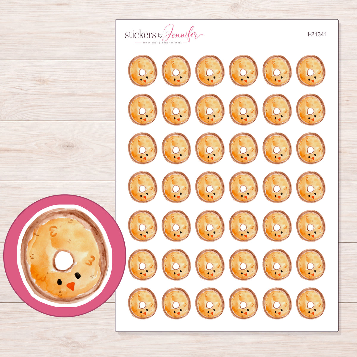 I-21341 planner sticker sheet with enlarged sticker detail