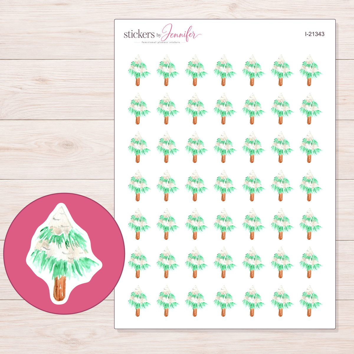 I-21343 planner sticker sheet with enlarged sticker detail