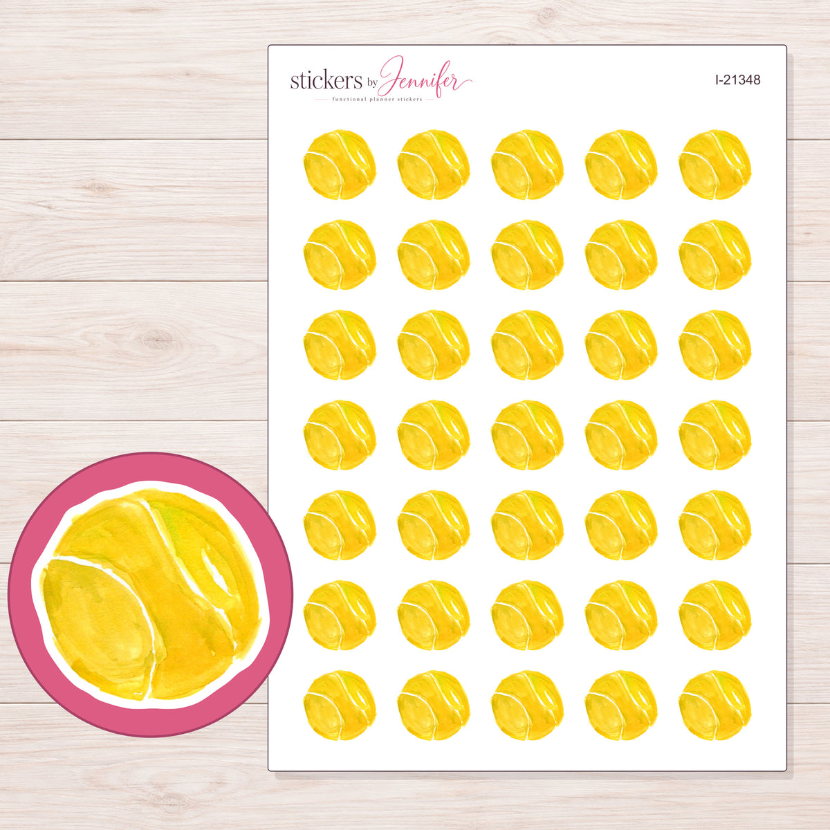 I-21348 planner sticker sheet with enlarged sticker detail