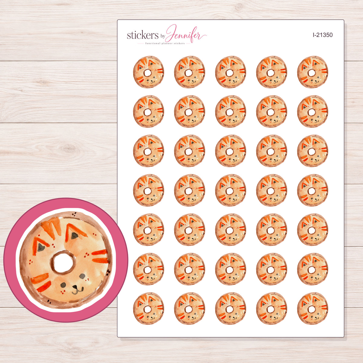 I-21350 planner sticker sheet with enlarged sticker detail