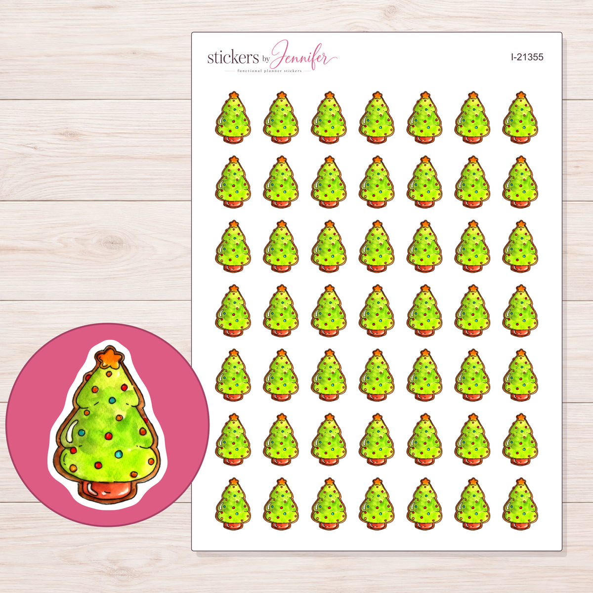 I-21355 planner sticker sheet with enlarged sticker detail
