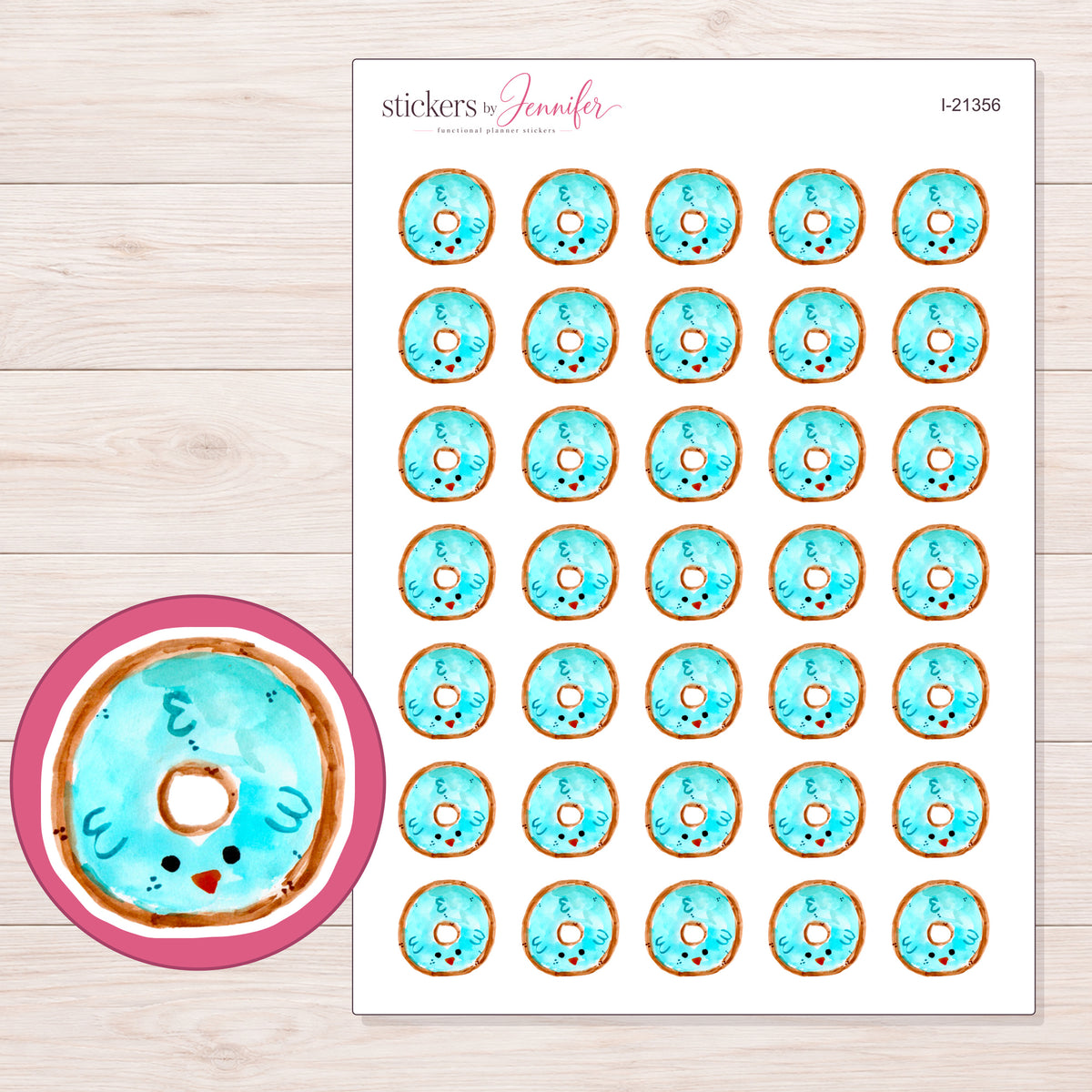 I-21356 planner sticker sheet with enlarged sticker detail