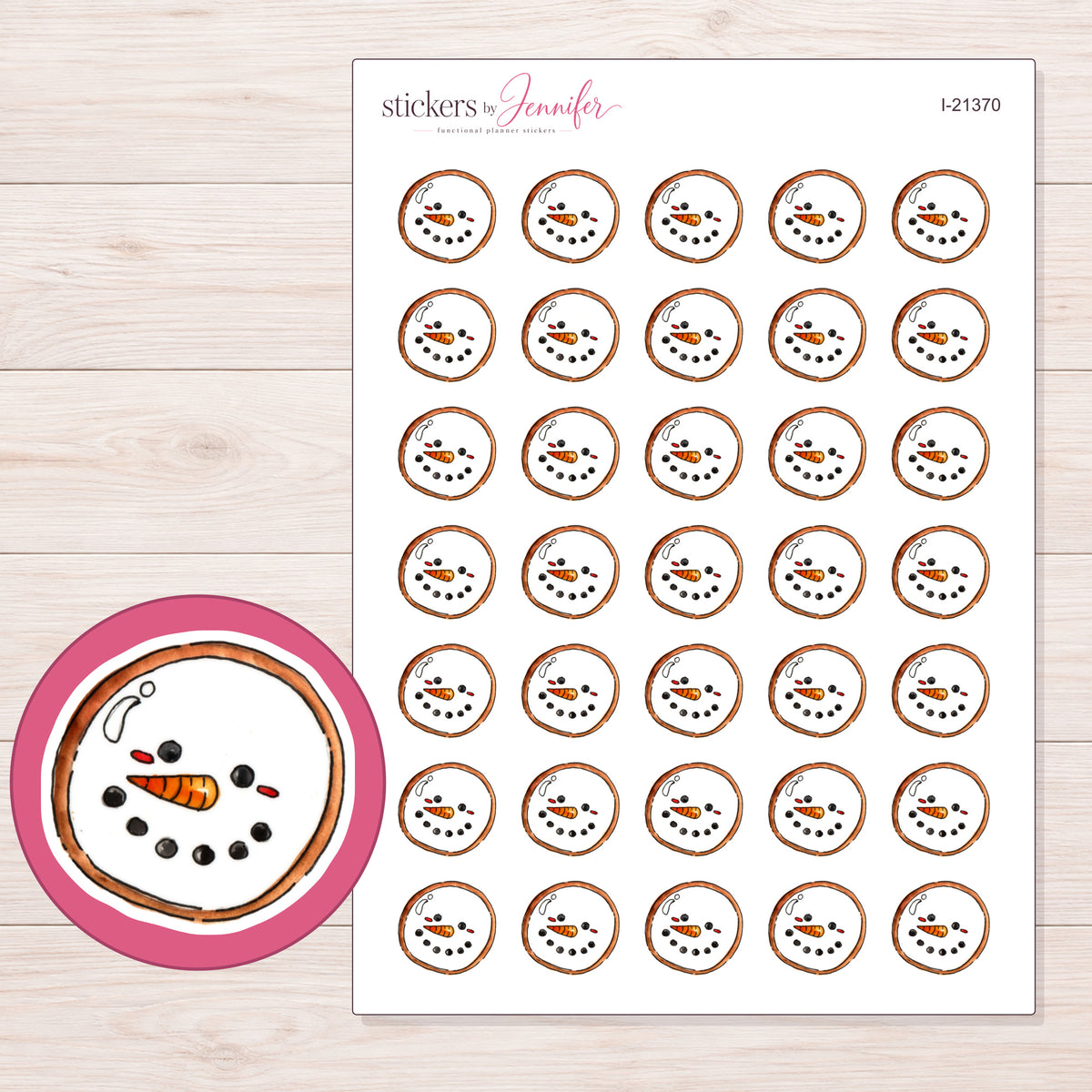 I-21370 planner sticker sheet with enlarged sticker detail