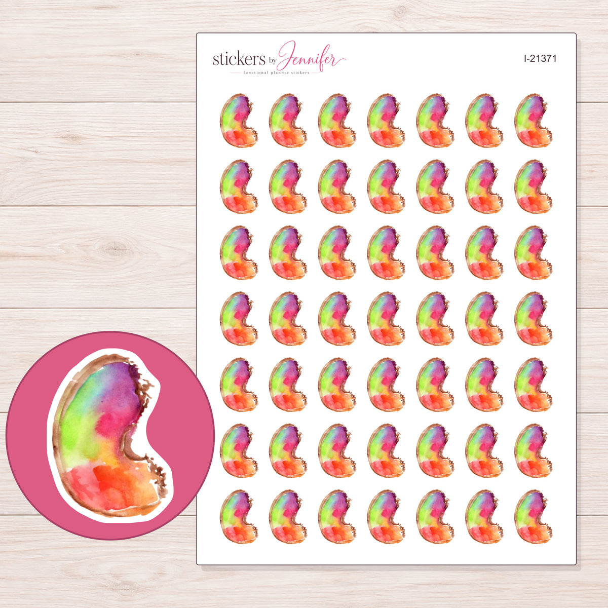 I-21371 planner sticker sheet with enlarged sticker detail
