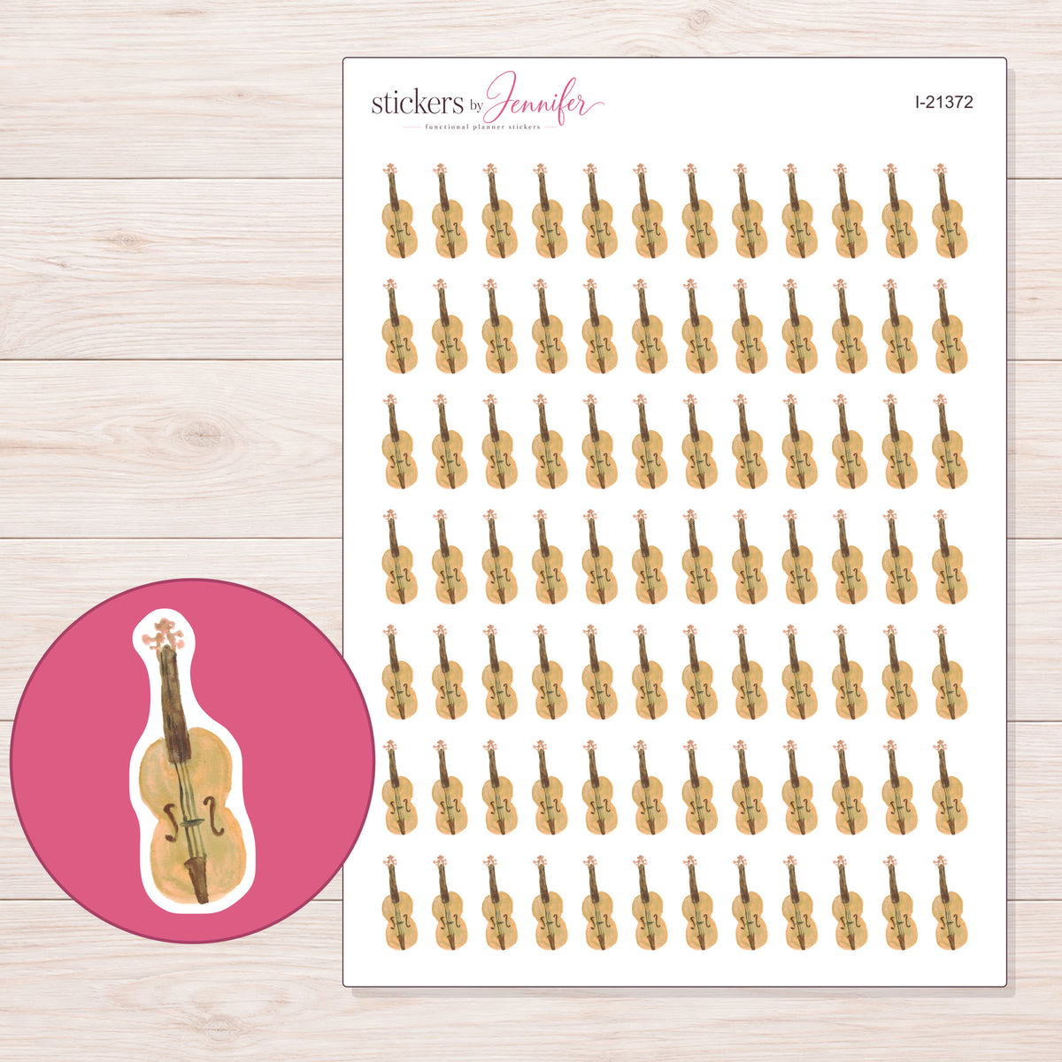 I-21372 planner sticker sheet with enlarged sticker detail