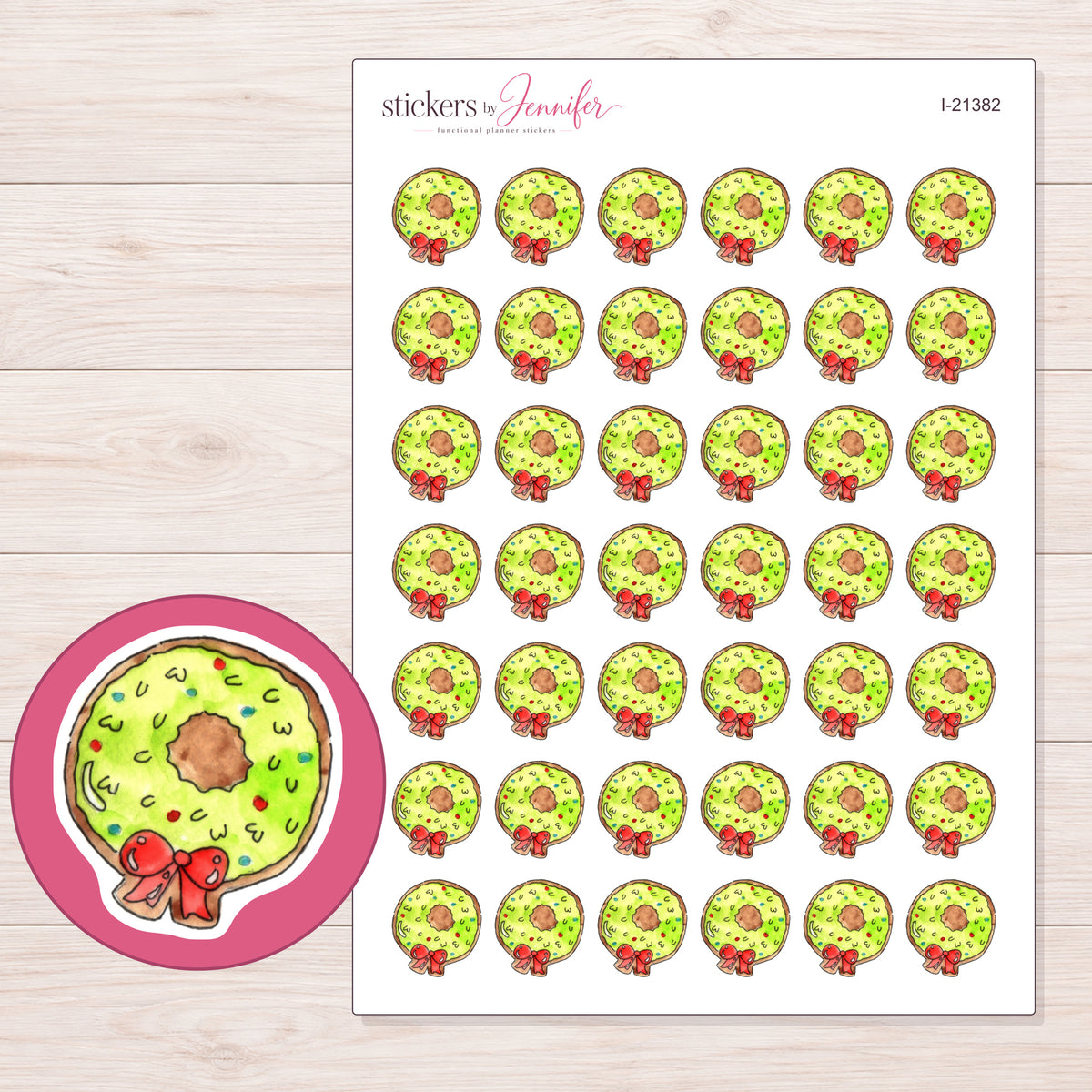 I-21382 planner sticker sheet with enlarged sticker detail