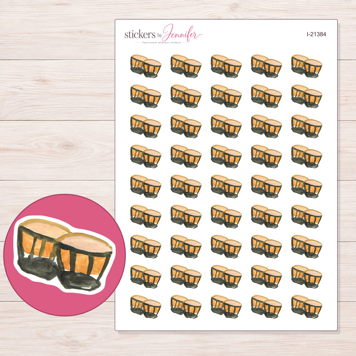I-21384 planner sticker sheet with enlarged sticker detail