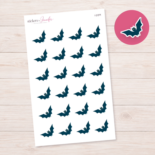 Wide-Wing Halloween Bat Planner Stickers | I-2139
