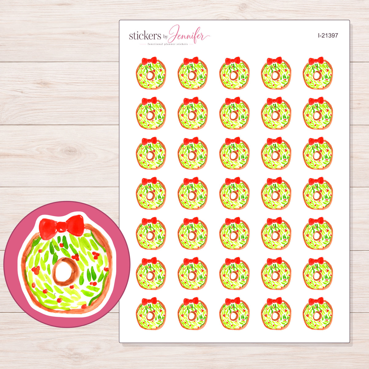 I-21397 planner sticker sheet with enlarged sticker detail
