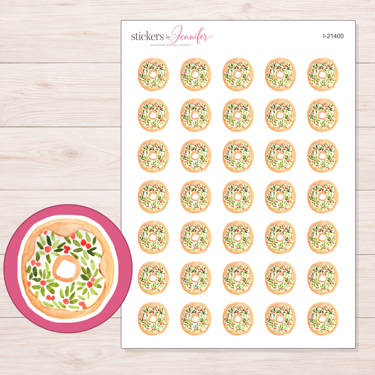 I-21400 planner sticker sheet with enlarged sticker detail